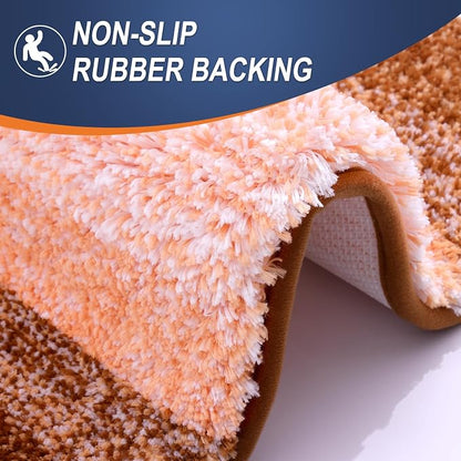 OLANLY Bathroom Runner Rugs Mat 59x20, Extra Soft Absorbent Microfiber Bath Rugs, Rubber Backing, Quick Dry, Washable Long Bath Mats for Bathroom Floor, Tub and Shower, Home Decor Accessories, Orange