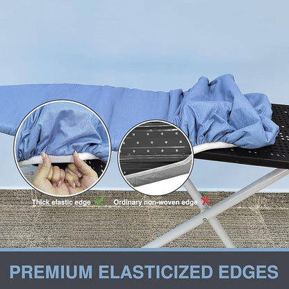 Ironing Board Cover and Pad 18x54, Thick Padding, Elastic Edge, Silicone Coated