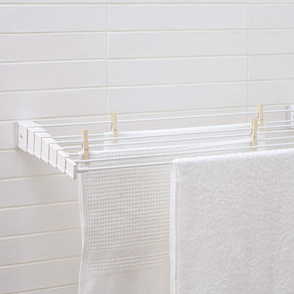 Rayen 0027.01 Wall Mounted Telescopic Clothesline, Painted Steel,ABS, White, 80 x 37 cm