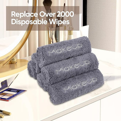 HOMEXCEL Makeup Remover Wash Cloth 6 Pack, Soft Quick Dry Facial Cleansing