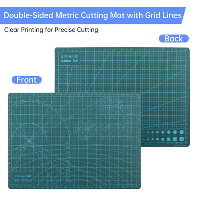 Smgda Rotary Cutter Set, 45mm Fabric Cutter, A4 Cutting Mat 11.8x8.6inch, Dual Scale Quilting Ruler and Craft Knife Set, Ideal for Crafting, Sewing, Scrapbooking, Patchworking