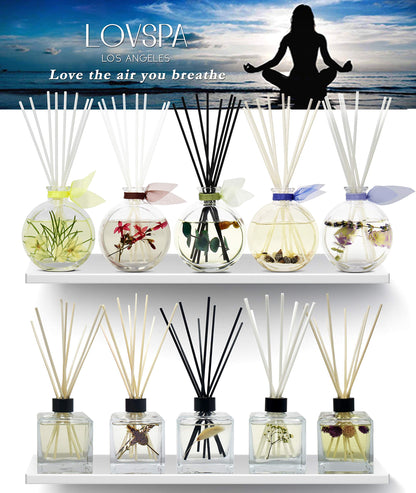 LOVSPA Reed Diffuser Set, Smoked Vanilla Scented Oil Diffuser with Sticks, Home Fragrance Accessories for Bathroom Shelf Decor, Aroma Diffusers for Home or Office Fall Decor, USA Made