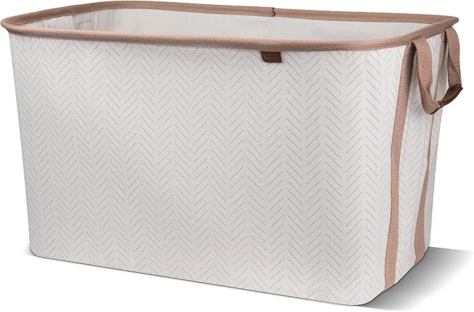 CleverMade Collapsible Laundry Basket LUXE 2 Pack – 60 L Foldable Cotton Blend