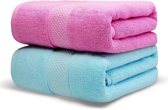 Cotton Bath Towels Set, 2-Piece Set Super Absorbent Quick Drying, Suitable