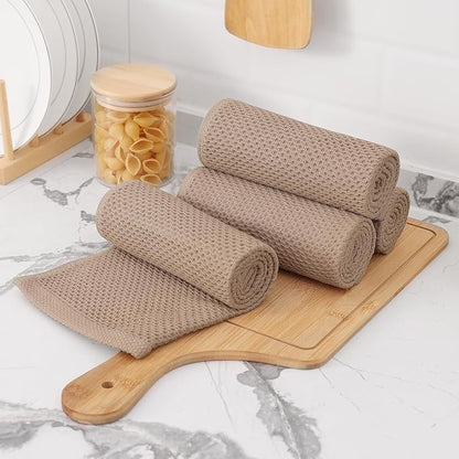 Kitinjoy 100% Cotton Waffle Weave Kitchen Hand Towels