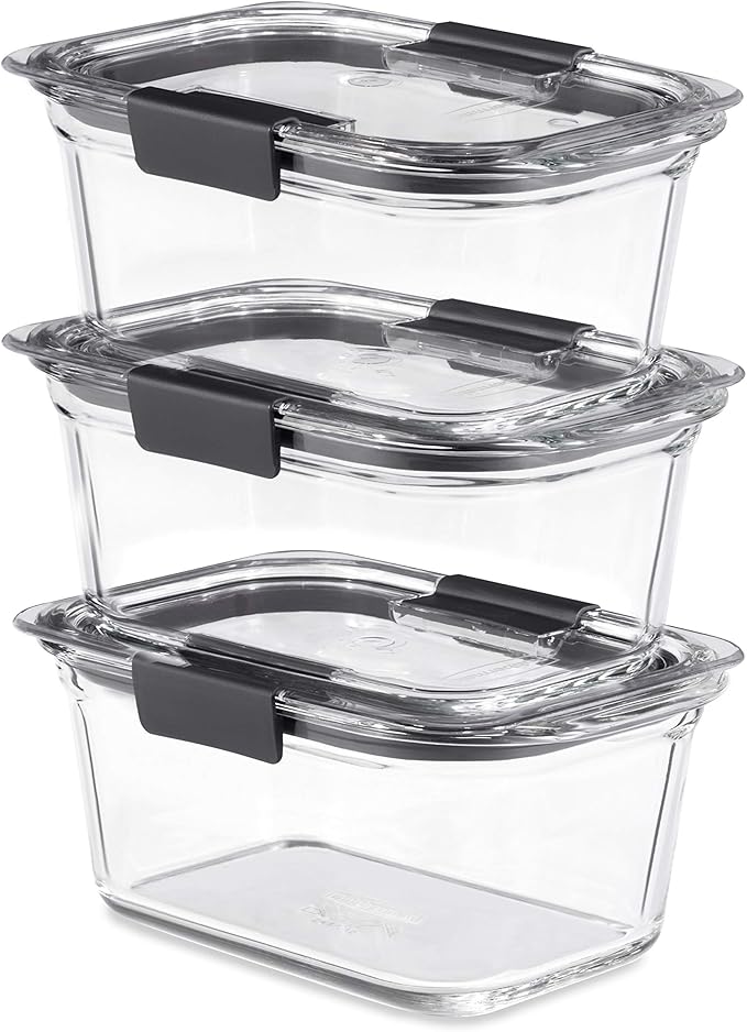 Rubbermaid Brilliance Glass Storage 4.7-Cup Food Containers