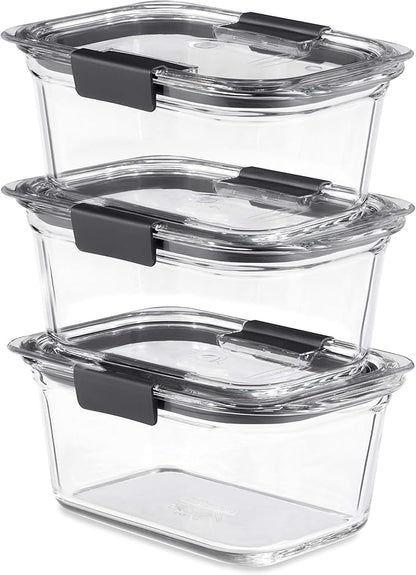 Rubbermaid Brilliance Glass Storage 4.7-Cup Food Containers