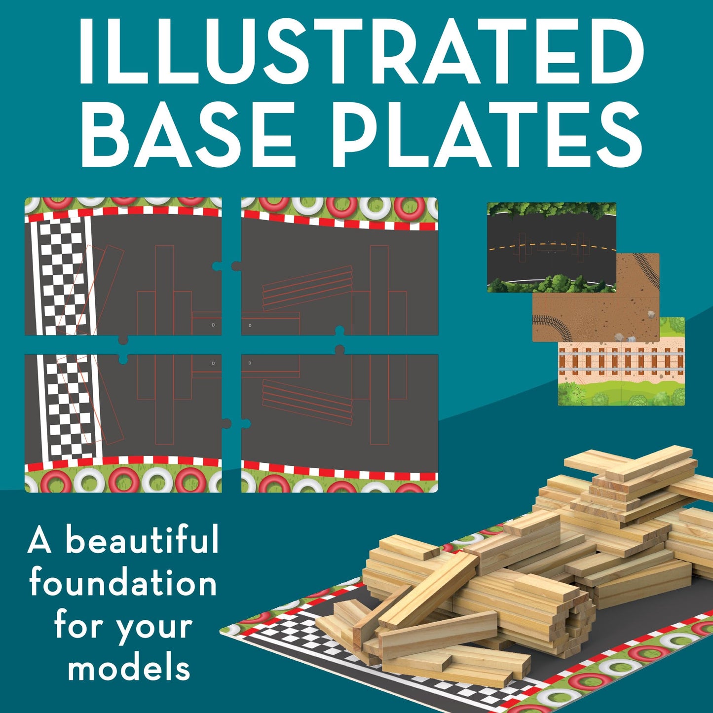 MindWare KEVA Models Vehicles - 154 Wooden Building Planks & Step-by-Step Instructions to Build Iconic Vehicles