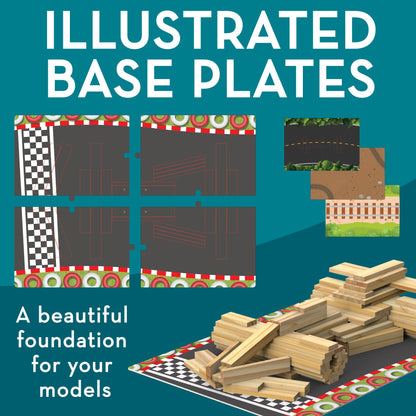 MindWare KEVA Models Vehicles - 154 Wooden Building Planks & Step-by-Step Instructions to Build Iconic Vehicles