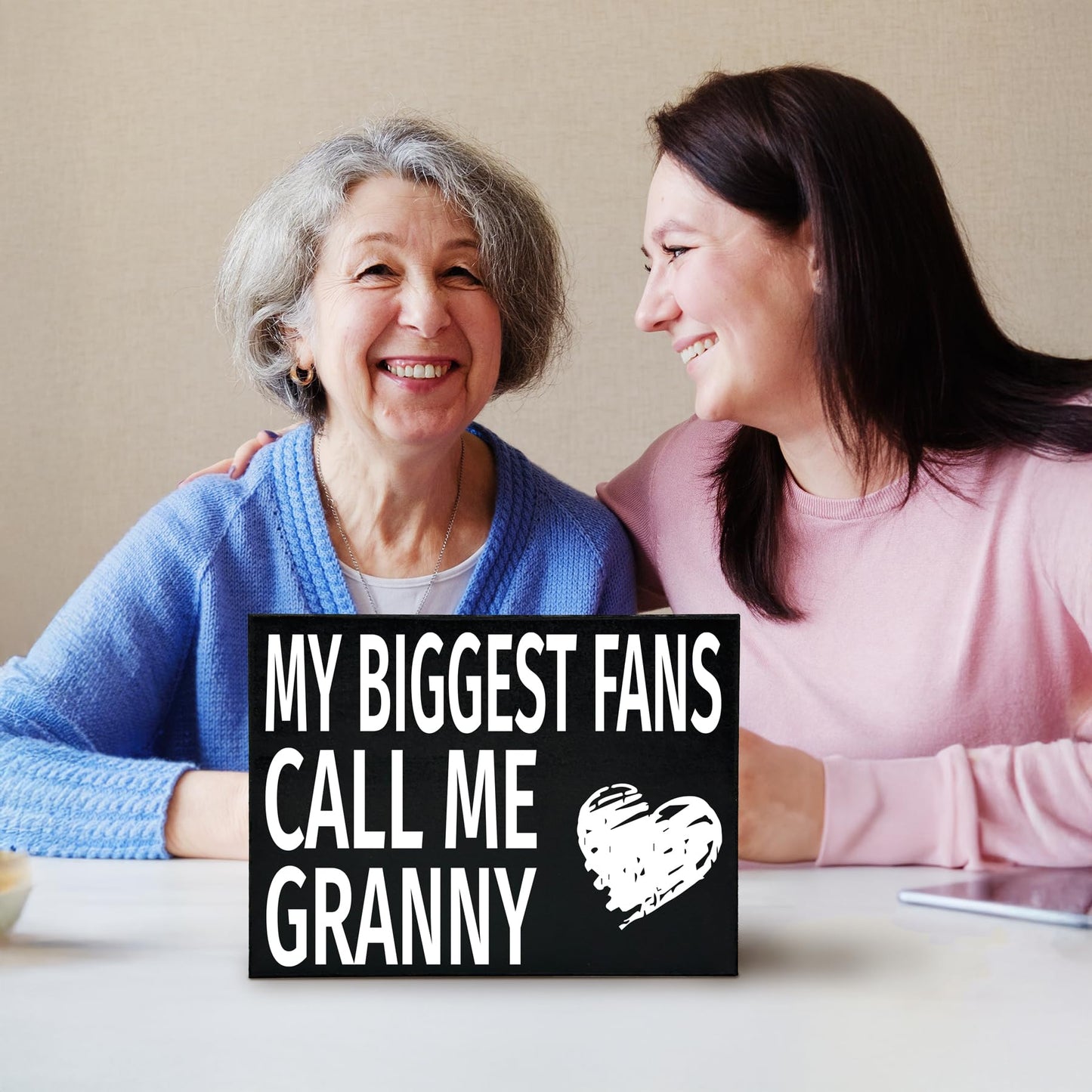 My Biggest Fans Call Me Granny Wooden Sign - Granny Gifts, Sentimental Wall and Shelf Decor for Grandmothers, Made in USA
