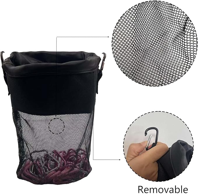 Mesh Clothespin Bag with Drawstring, Hanging Laundry Pin Storage Organizer