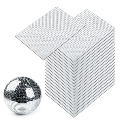 Yuanan 12000 PCS Disco Ball Mirror Tiles, 5×5 mm Self Adhesive Mirror Mosaic Tiles Bulk Glass Mosaic Stickers Extra Sticky for DIY Crafts, Flower Pots, Glassware, Cups, Party and Home