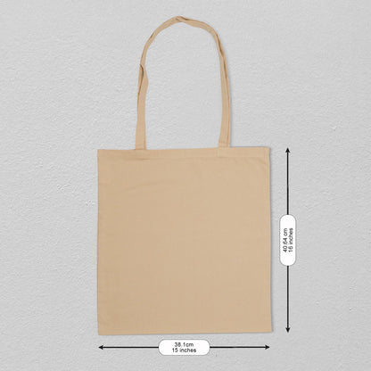 Urban Villa 12 Pack Reusable Grocery Bags 15’’x16’’ with 27’’ long Handle Beige Color 100% Cotton Tote Bags Medium Weight Grocery Shopping Cloth Bags Great Choice for Promotion Gift DIY Advertising