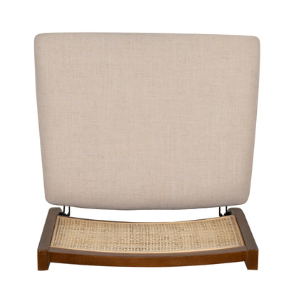 Powell Kasi Brown and Natural Rattan Cane Fully Assembled Foldable Wooden Dining Side Chair