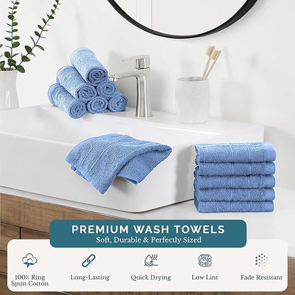 Casa Platino Blue Wash Cloths