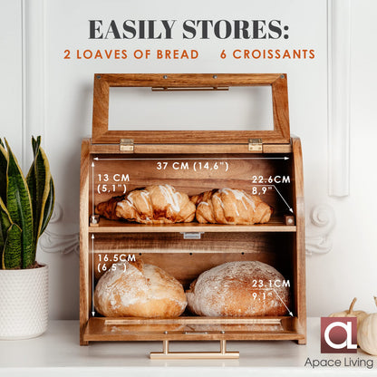 Apace Living Acacia - Arise Bread Box + Chorus Cutting Board Set