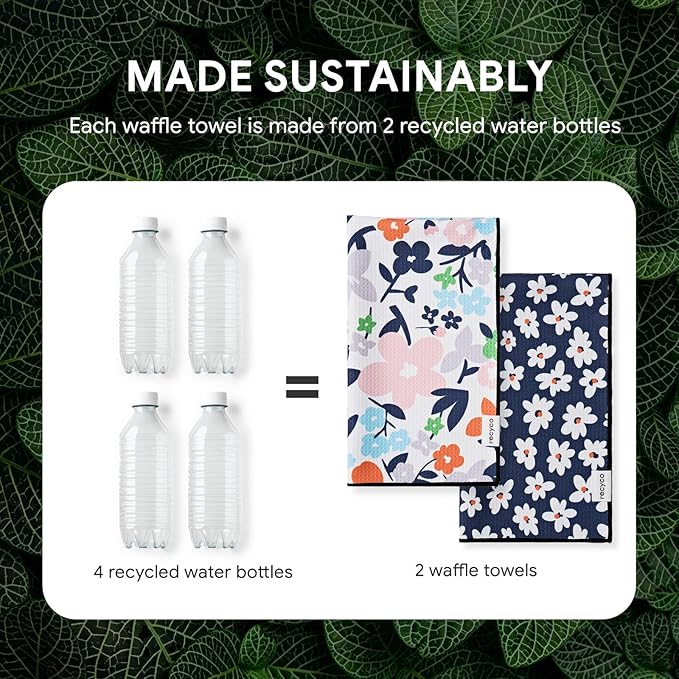 RECYCO Waffle Kitchen Towel Set of 2