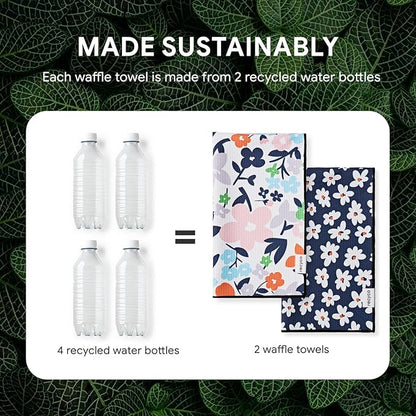 RECYCO Waffle Kitchen Towel Set of 2