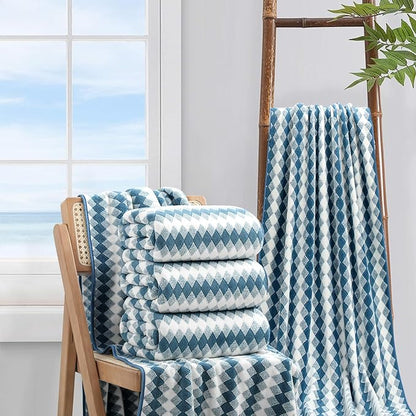 4 Piece Bath Towel Set Oversized Bath Sheet 35"x70" Bathroom Towel Extra Large
