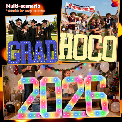 4FT Marquee Light Up Letters, 34 Colors Changing Marquee Letters M with Remote,Weighted Water Bag, Pre-Cut Foam Board Set Can Be Used for Birthday Party Wedding Event Baby Shower