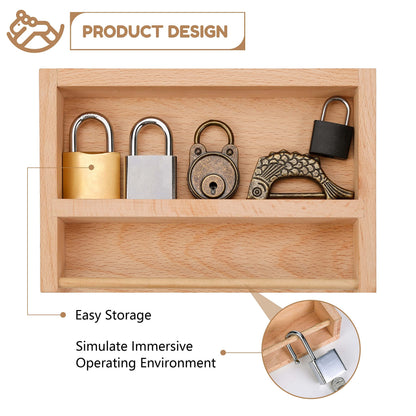 Woodtoe Montessori Lock and Key Toy Set for Kids, Educational Lock Set Keys, Wooden Montessori Materials for 3 4 5 6 Year Old, Preschool Home Classroom STEM Learning Birthday Toy Gift for Toddlers 3-6