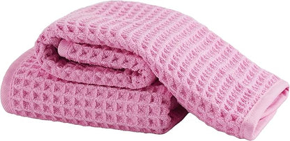 Microfiber Waffle Face Towels, 2 Pieces, Fast Drying, Lint Free 430 GSM