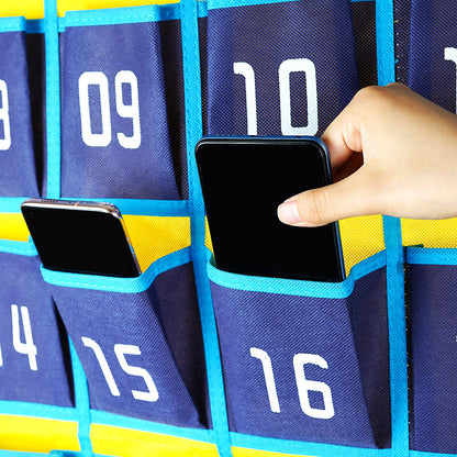 Loghot Classroom Accessories Closet Pocket Chart for Cell Phones Holder Wall Door Hanging Organizer (36 Pockets Blue)