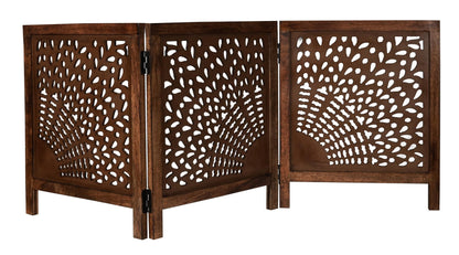 Dog Gate, Wooden, Free Standing, Pet, for the House, Decorative, Gates, Doorways, Foldable, 3 Panels, Fence, Extra Wide, 24" Heightx3Panels, Natural