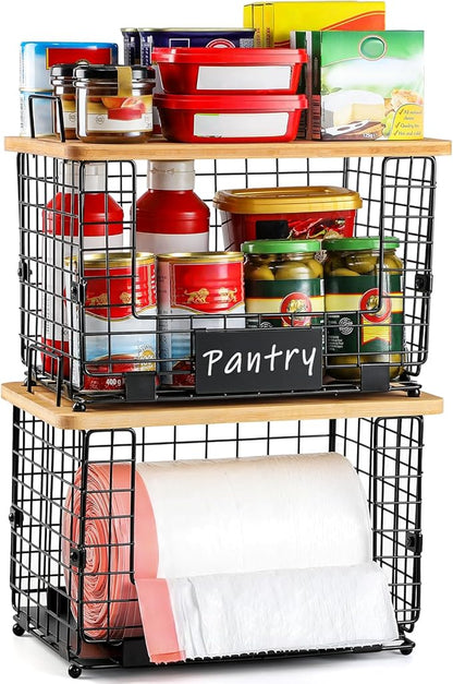 1 Pack Stackable Storage Trash Bag Baskets