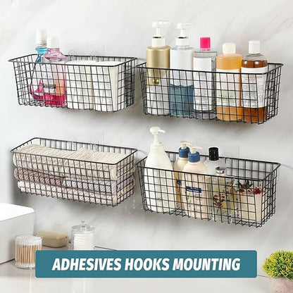 4 Set Hanging Wall Mount Storage Baskets