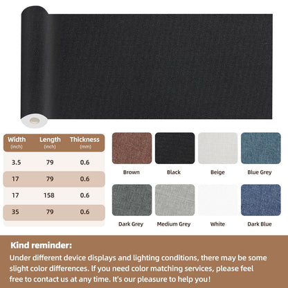 Shagoom Fabric Repair Patch, 17X79 Inch Fabric Large Repair Tape, Self-Adhesive Patches for Furniture, Sofa, Car Interior, Shoes, Hand Bag, Clothing (Grey, 17X79 Inch)