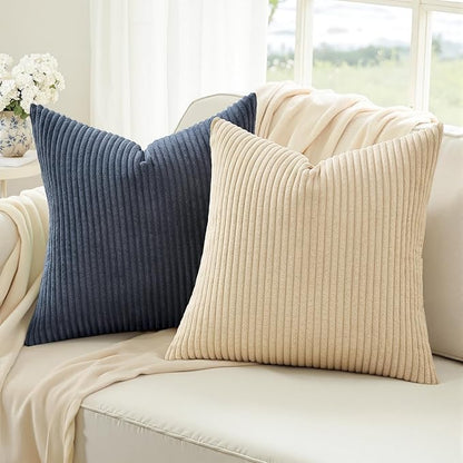 Topfinel Boho Couch Throw Pillows Pack of 4 Decorative 16x16 Inch Velvet Pillow Covers Blue and Yellow Farmhouse for Bed Accent Modern Pillowcase Sofa Livingroom Home Decor