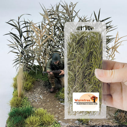 Warmtree Miniature Shrubs Model Bushes Long Shrub Diorama Trees for Train Landscape Railroad Scenery Sand Military Layout, Green
