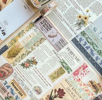 YUBX Flowers Washi Tape Set 60 Rolls Floral Patterns Decorative Skinny Blooms Masking Tapes for Arts, DIY Crafts, Journals, Planners, Scrapbook, Wrapping (Spring)