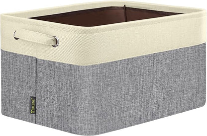 BALEINE 1 Pack Fabric Closet Storage Bins for Shelves, Linen Closet Organizers and Storage, Decorative Baskets for Organizing, Shelf, Clothes, Home, Office (Grey, 17''x13''x10.5'')