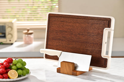 Fox Run Acacia Wood Cutting Board Holder, 3 Slot Cutting Board Organizer