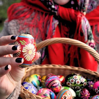 Hand Painted Polish Wooden Easter Eggs – Traditional Pisanki Decorative Eggs for Easter & Home Decor – Made in Poland – 1.6 in – Set of 9
