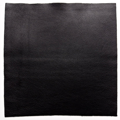 Natural Grain Cow Leathers: 12'' x 12'' Pre-Cut Leather Pieces (Black, 1 Piece)