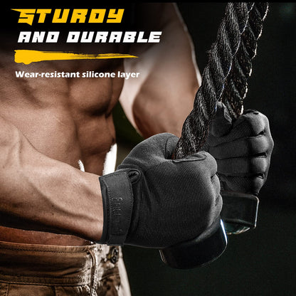 FREETOO Full-Finger Workout Gloves for Men, Padded Gym Gloves with Excellent Grip and Palm Protection