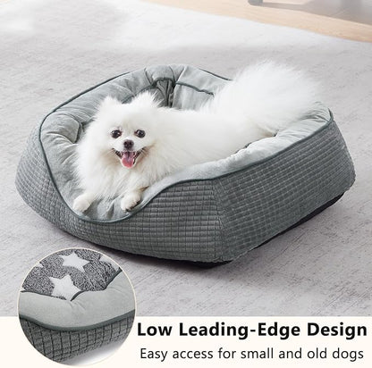 Dog Beds for Large Dogs, Washable Pet Bed, Orthopedic Dog Sofa Bed, Soft Calming Sleeping Warming Puppy Bed (Star-Grey, X-Large-(35’’x 25’’x 10’’))