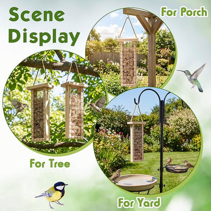 Menkxi 2 Pcs Bird Nesting Material, Hummingbird Nest Gift Enjoy Birds Gardening Outside Cute Decor Refillable Nesting Gift for Bird Lovers, Spring Garden Decoration Gifts (Grid Style)