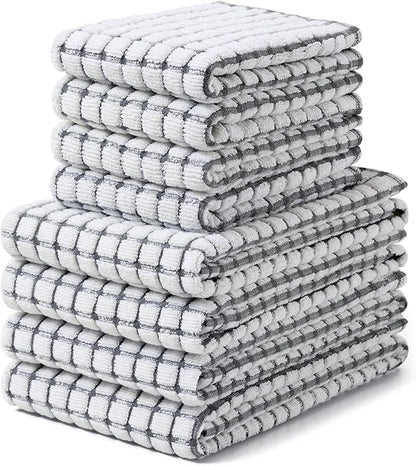 Homaxy Kitchen Towels and Dishcloths Set, 16 x 25 and 12 x 12 Inches, Super