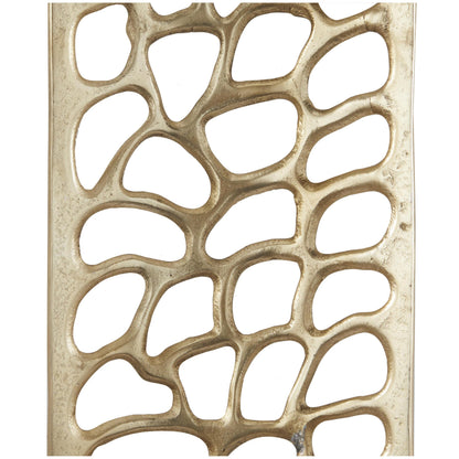 Deco 79 Aluminum Metal Abstract Home Wall Decor Cutouts Wall Sculpture, Set of 2 Wall Art 7"W, 22"H, Gold