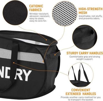 Collapsible Laundry Baskets, Tear-proof Dirty Clothes Hampers