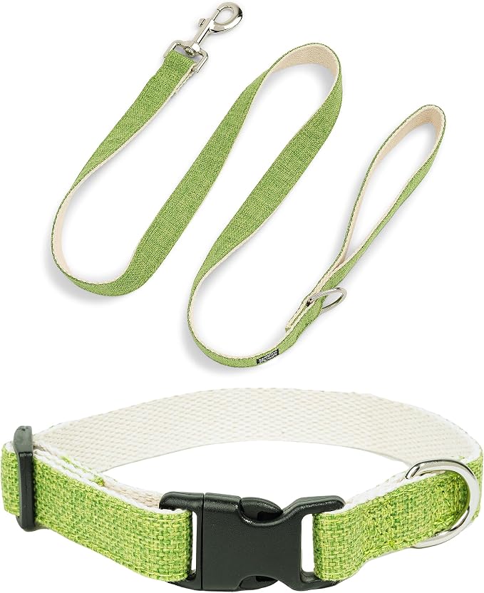 Hypoallergenic Dog Collar - Great for Sensitive Skin, Soft Collar for Dogs, Soft Organic & Earth Friendly (Medium, Green Set)