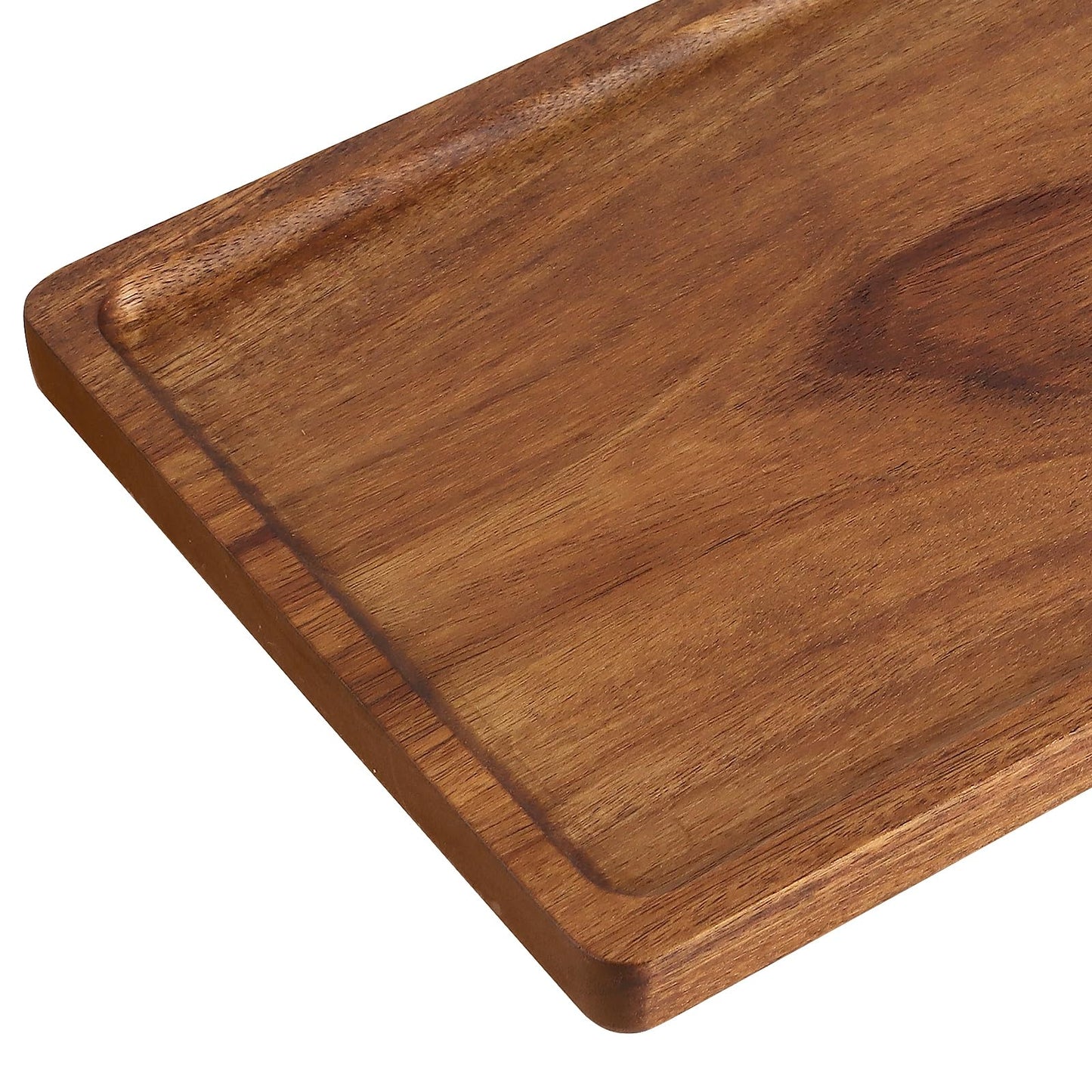 MUKCHAP 4 Pack Wood Serving Platters, 17 x 8 x 0.78 inch Rectangle Large Wooden Serving Tray for Fruit, Dessert, Food, Snack