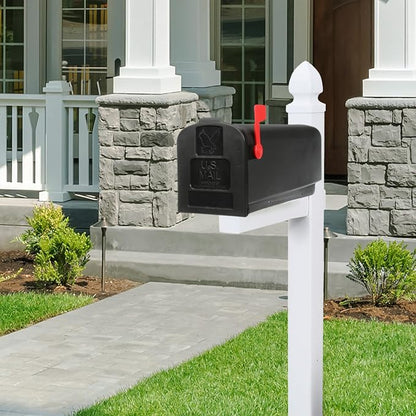 Architectural Mailboxes Parsons Post Mount Mailbox, Black, Medium | Durable plastic build with weather-resistant outdoor construction. USPS approved.