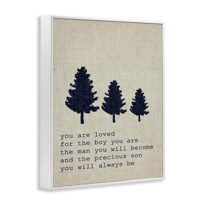'Loved Son Phrase with Trees'| Framed Giclee Art