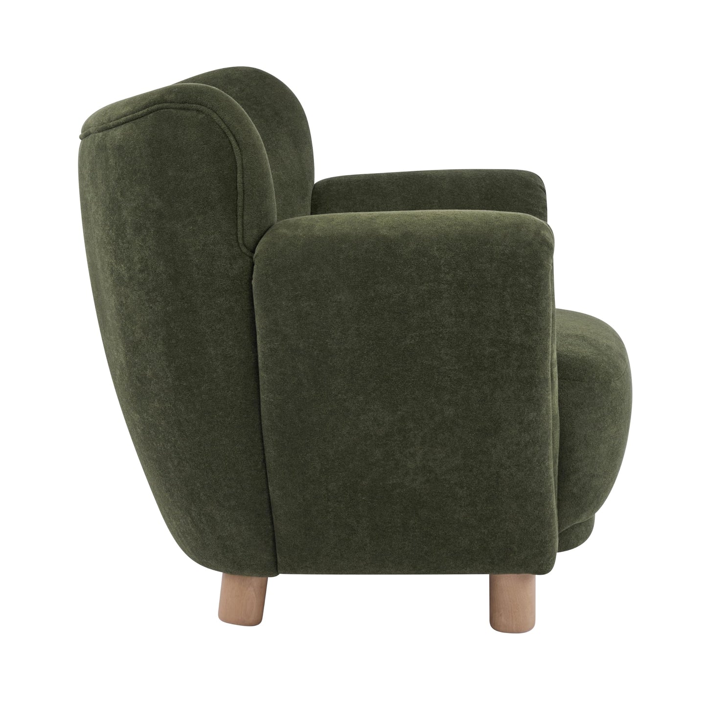 Christopher Knight Home Beba Low Profile Wingback Accent Chair Set of 2, Velvet Club Chair, Bedroom Comfy Reading Chair, Wooden Living Room Single Lounge Sofa, Olive Green