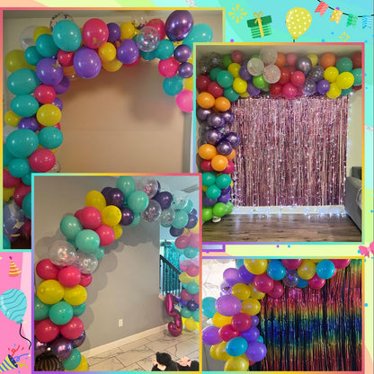 Pink Blue Purple Balloon, 60 Pcs 12 Inches Hot Pink Metallic Purple Teal Yellow Balloons Confetti Balloons for Kids Magic Theme Birthday Decoration Baby Shower Girls Music Party Supplies